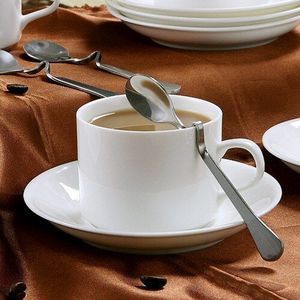 Reizen Luxe Koffie Kop En Schotel Set Keramische Wit Herbruikbare Koffie Mokken Middag Drinken Caneca Keuken Benodigdheden BC60BD