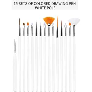 Nail Brush Voor Manicure Gel Brush Voor Nail Art 15 Stks/set Ombre Nail Borstels Voor Gradiënt Voor Gel Nagellak schilderij Tekening