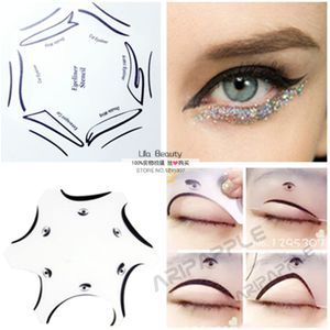 2Packs Multifunctionele Eye Stencil 6 In 1 Oogschaduw En Eyeliner Stencils Voor Oogmake-up Template Make Card Eye Cosmetische gereedschap