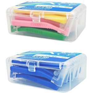 Asus 40Pcs L Vorm Push-Pull Interdentale Borstel Oral Care Tanden Whitening Tooth Pick Tand Orthodontische Tandenstoker Toothbrus