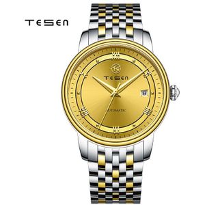 Tesen Luxe Top Mannen Automatische Horloges Automatische Mechanische 50M Waterdicht Casual Zaken Stainless Steel Horloge