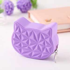 Leuke Kat Vrouwen Siliconen Korte Portemonnee Meisjes Mini Portemonnee Sleutel Portemonnee Voor Vrouwelijke Dagelijkse Clutch Purse Bluetooth Oortelefoon tassen