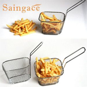 Saingace Galvaniseren Rvs Mini Koekenpan Netto Vierkante Blok Frieten Gebakken Keuken Gereedschap U6701