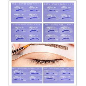 24 Stuks Brow Geschilderd Wenkbrauw Stencil Model Template Stencils Voor Eye Wenkbrauwen Makeup Tools