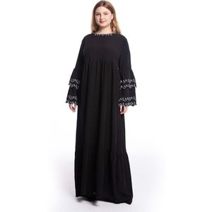 Tuhao Lente Mousseline Vrouwen Jurk Plus Size 5XL 4XL 3XL Elegante Maxi Lange Vintage Zwarte Jurken Lange Party Dress gewaad WM57