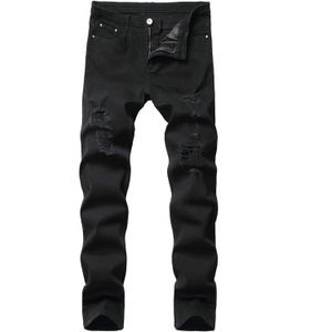 Mannen Stretch Zwart Denim Broek, Slim-Fit Ripped Jeans, klassieke Stijl Witte-Gewassen Casual Jeans, Jeugd Cool Moet;