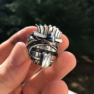 Eyhimd Māori Mythologie Rvs Tiki Totem Ringen Heren Tribal Unieke Biker Amulet Sieraden