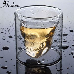 Arshen Creatieve 4 Size Dubbele Muur Skull Shot Koffie Bier Beker Transparant Wijn Whiskey Champagne Cocktails Drinkware Party