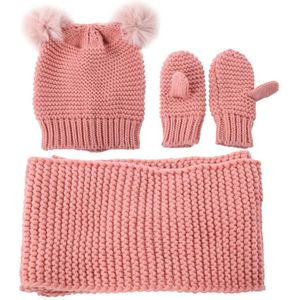 Gestreepte Beenwarmers Meisjes Leuke Wollen Garen Warm Kinderen Baby Muts Sjaal Handschoenen Set Voor Winer Herfst Outdoor Activiteit Sokken