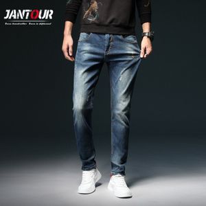 Herfst Winter Mannen Slim Elastische Retro Jeans Italië Klassieke Stijl Jeans Denim Broek Broek Mannelijke Broek