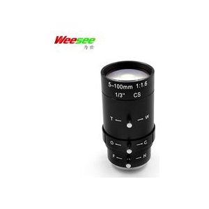 WS 5-100mm CS F1.6 Lens Varifocale zoom Handmatige Iris zoom lens voor Veiligheid CCTV Camera