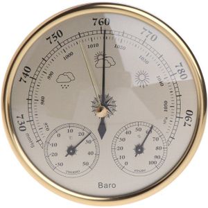 3 In 1 Wandmontage Huishouden Barometer Thermometer Hygrometer Weerstation Opknoping Druk Hpa Gauge Air Weer Instrument