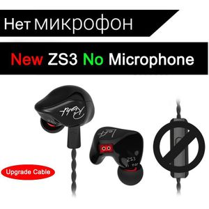 Kz ZS3E/ZS3 Oortelefoon Dynamische Hifi Stereo Headset In Ear Monitor Rode Sport Hoofdtelefoon Oordopjes Limited Versie Hoofdtelefoon