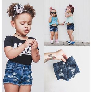 Citgeett Zomer Cute Kids Baby Meisjes Stretch Ripped Jeans Vernietigd Verzwakte Denim Shorts Pants