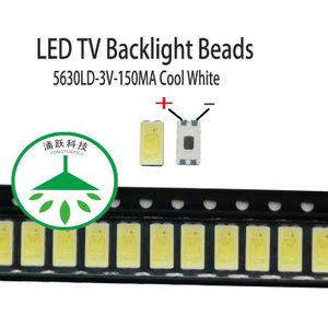 200 Stks/partij Superieure Smd Led 5630 3V 150ma 0.5W Lamp Kralen Koel Wit Voor Reparatie Led lcd Tv Backlight Strip