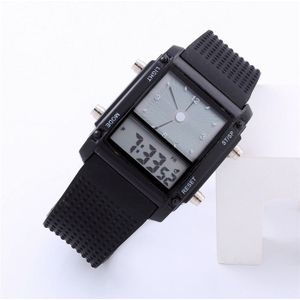 Led Horloge Digitale Mannen Vrouwelijke Minnaar Horloges Sport Casual Horloge Silicon Horlogeband Zwart en wit relojes Saati klok