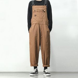 Safari Stijl Multi-Pocket Overalls Mannen Hip Hop Broek Japanse Streetwear Cargo Werk Broek Overall Mannen Casual Baggy broek