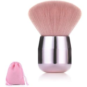 ZZDOG 1 Stks Pluizige Gezichtspoeder Foundation Blush Borstel Zachte Paddestoel-Hoofd Make-Up Borstel Natuurlijke Haar Mollige Cosmetische Beauty Tools Met Tas