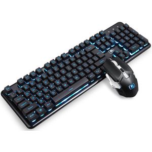 Gloednieuwe Gaming Toetsenbord En Muis Set Regenboog Backlight Usb Mechanische Ergonomische Chargable Toetsenbord Muis Kit Voor Pc Laptop