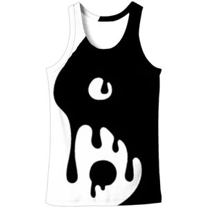 Cloudstyle Mode mannen 3D Tank Tops Mouwloos O-hals Vest Conventionele Drippy Yin Yang 3D Print Bodybuilding Actieve