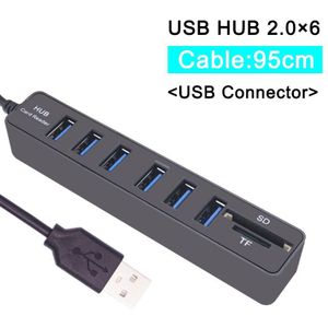 Usb Hub 3.0 2.0 Usb C Hub Multi Splitter Hoge Snelheid Tf Sd Kaartlezer 3/6 Poorten Hub Adapter Hab combo All In One Voor Pc Laptop