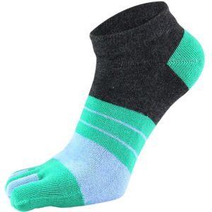 Veridical Puur Katoen Vijf Vinger Sokken Heren Sport Ademend Gestreepte Jonge Casual Ankle No Show Sokken Met Tenen Eu 38-44