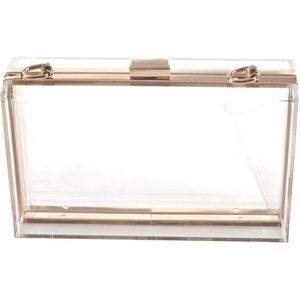 Vrouwen Leuke Clear Acryl Box Clutch Crossbody Purse Avondtasje