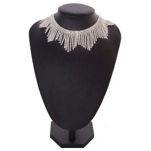 Luxe Crystal chokers kettingen voor vrouwen rhinestone choker tassel Verklaring ketting Mode-sieraden Mar