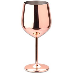 500Ml Single Layer Plating Beker Wijn Beker 1 Pcs Kleurrijke Drum-Vormige -Resistente Champagne Cocktail Glas rvs