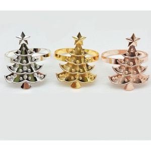 10pcs kerstboom maaltijd gesp Europese en Amerikaanse tafel decoratie Hotel servet doek ring