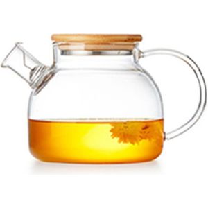 Praktische 1800Ml/1000Ml Hoge Borosilicaatglas Transparant Hittebestendig Thee Pot Sap Fu Thee Set Theepot Met deksel