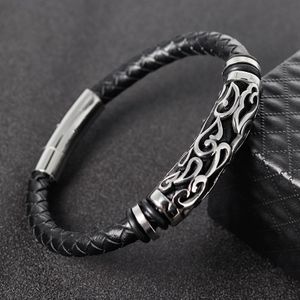 Roestvrij Staal Lederen Geweven Armband Eenvoudige Lederen Sieraden Armband Cool Jongens Polsband Sieraden