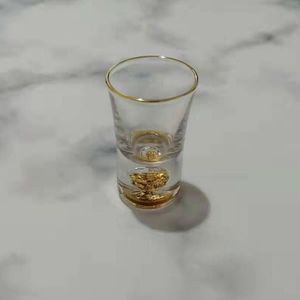 10Ml Vodka Wijnglas Borrelglas Gold Geesten Cup Ingebouwde Goudfolie Sake Glas Kristal drank Glas Wijn Set
