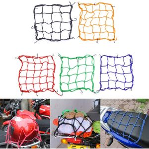 Motorfiets Fiets 6 Haken Hold Zwarte Helm Mesh Brandstoftank Bagagenet Mesh Motorfiets Accessoires