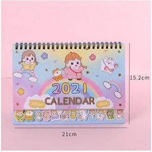 Jaar Leuke Regenboog Lizi Meisje Kalender Desktop Papier Kalender School Studie Planner School Kantoorbenodigdheden