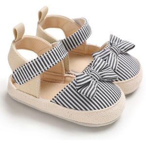 Baby Meisje Ademend Streep Patroon Anti-Slip Schoenen met Strik Casual Sneakers Peuter Zachte Zolen sandalen