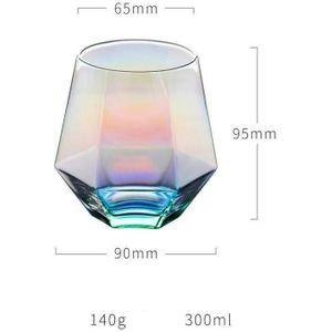 Zeszijdige Kleur Whisky Glas Grote Capaciteit Wijnglas Mode Art Melk Koffie Sap Glas Creatieve Kristal Bierglas