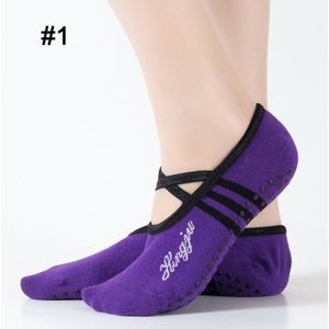 1 Paar Sport Yoga Sokken Slipper Voor Vrouwen Anti Slip Dame Demping Bandage Pilates Sok Ballet Hak Dans Protector