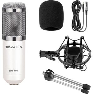 BM-800 Professionele Condensator Microfoon Kit: microfoon Voor Computer + Shock Mount + Schuim Cap + Kabel Als Bm 800 Microfoon BM800