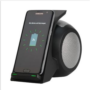 10W Draadloze Oplader Bluetooth Speaker Voor Iphone X Xr Xs Max Samsung S9 S10 Plus Huawei P30 Pro Draadloze charge Stand Dock