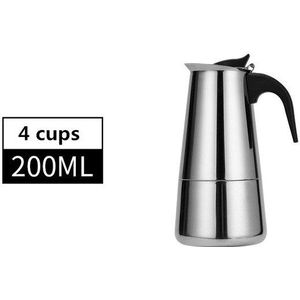 Draagbare Mokka Koffie Pot, Gemaakt Van 430 Roestvrij Staal, Draagbare Elektrische Koffie Machine, Geschikt Voor Inductie Kookplaat