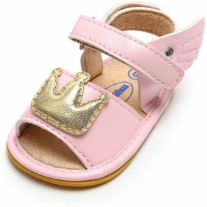Baby Baby Meisje Zomer Sandalen Pu Leer Angel Wings Gold Crown Anti-Slip Rubberen Zool Prinses Jurk Babyschoenen schoenen