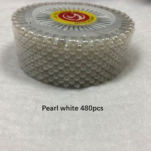 480Pcs Vrouwen Hijab Sjaal Broche Pins Naald Broche Accessoires Parel Wit Mix Kleur Sjaal Naalden