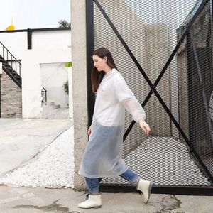 Herbruikbare Waterdichte Regenjas Vrouwen En Mannen Effen Regen Jas Met Kap Wandelen Camping Ourdoor Universele Regenhoes