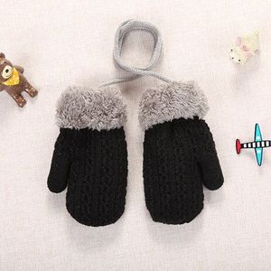 Winter Baby Jongens Meisjes Handschoenen Warme Acryl Touw Handschoenen Volledige Vinger Kids Wanten Kinderen Breien Plus Dikke Wanten 2 -4 Y