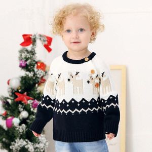 Baby Truien Herfst Warme Truien Pasgeboren Kleding Nieuwjaar Outfits Kids Gebreide Cartoon Herten Trui Winter Baby Boy Kleding