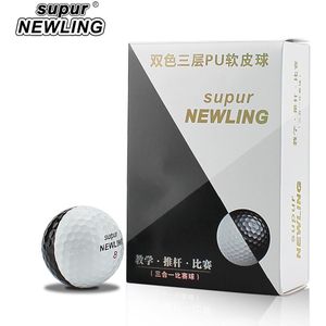 Super Lange Afstand 6 stks/doos Golf Game Ballen Drie Lagen PU Ballen Fit voor putters Kleur Zwart Wit