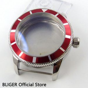 Rvs 46 MM BLIGER Horloge Case aluminium Bezel Fit ETA 2836 Automatisch Uurwerk Horloge Case