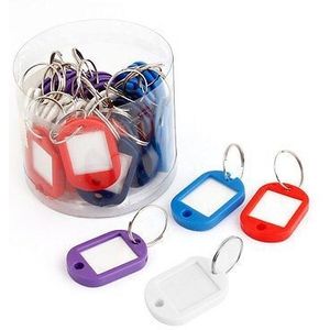 Kapper Verkoper Plastic Naamplaatje Badge Clip Houder Sleutelhanger Rood Blauw 25 stks