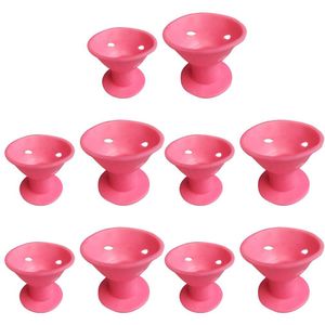10Pcs Siliconen Krulspelden Paddestoel Bell Magic Roller Krultang Diy Haar Styling Tool Geen Warmte Haar Krultang